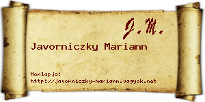 Javorniczky Mariann névjegykártya